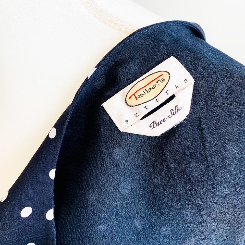Talbots 100% Silk Navy Dress Spring Summer 10 EUC - Picture 6 of 7